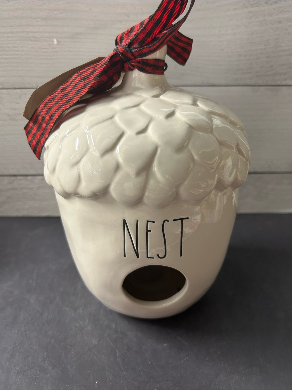 Rae Dunn Ceramic 'NEST’ Acorn Birdhouse